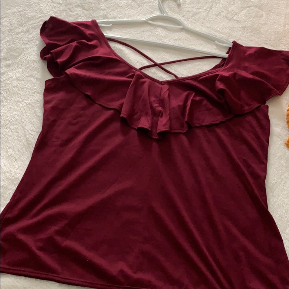 Maroon top